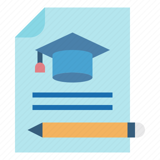Cap, document, education, file, graduation, pen icon - Download on Iconfinder