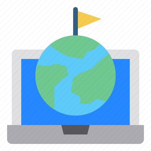 Computer, education, flag, globe, laptop, world icon - Download on Iconfinder