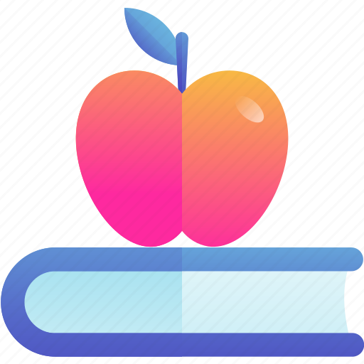 Educational book, learning, apple on book, health icon - Download on Iconfinder