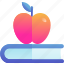educational book, learning, apple on book, health 