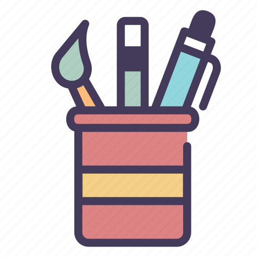 Education, office, white, school, pencil, holder, learning icon - Download on Iconfinder