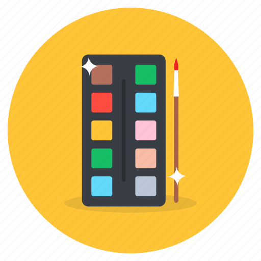 Paint, palette, paint palette, water colors, color palette, paint tray, art pain icon - Download on Iconfinder