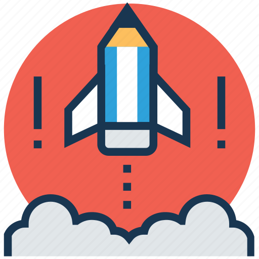 Creative start, creativity, pencil launch, rocket pencil, startup icon - Download on Iconfinder