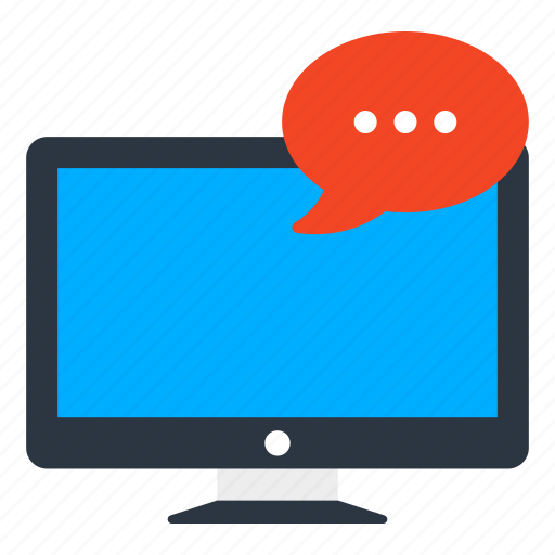 Online chat, online communication, online conversation, online message, online discussion icon - Download on Iconfinder