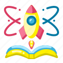 boost, knowledge, book, rocket, launch, startup, education