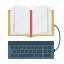 e-learning, ebook, book, keyboard, library, read 