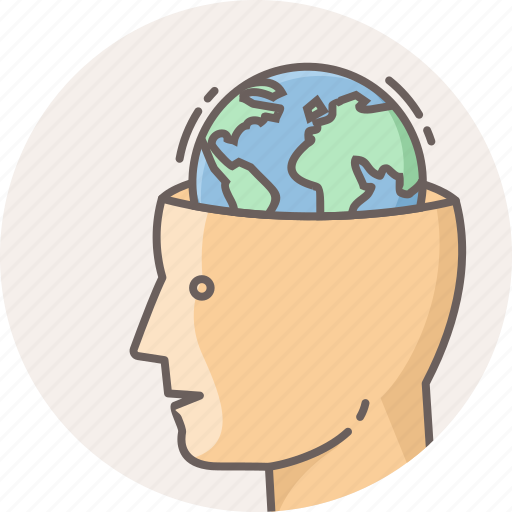 Globe, world, brain, earth, global, human, planet icon - Download on Iconfinder