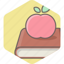 apple, book, education, knowledge, learning