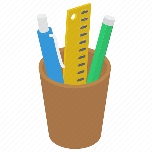 Pen holder, pencil holder, pencil rack, pencil stand, sketching tool, stationery icon - Download on Iconfinder