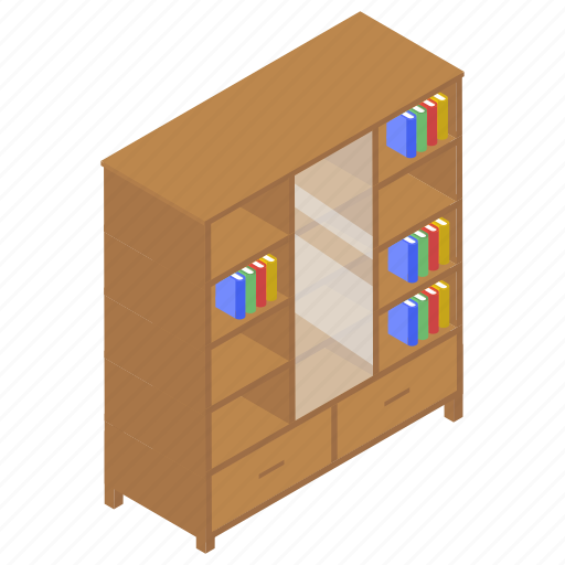 Book almirah, bookcase, bookshelf, cabinet, library icon - Download on Iconfinder