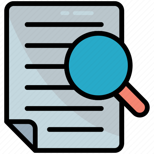 Audit, doc, document, search, text, find paper, magnifier icon - Download on Iconfinder