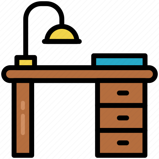 Desk, learning, study, table, furniture, interior, office icon - Download on Iconfinder