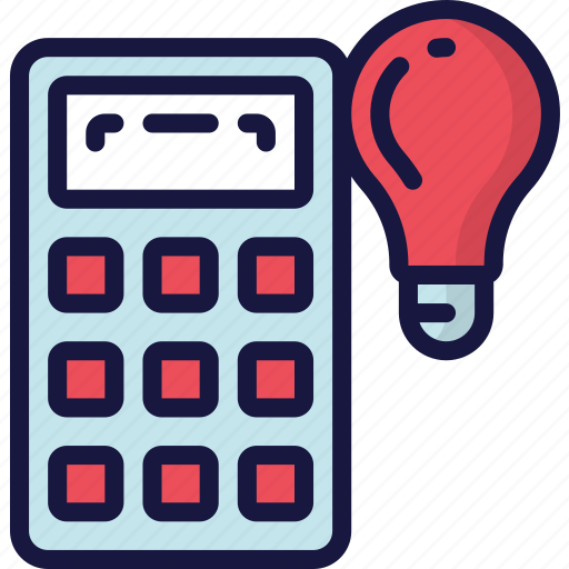 Calculator, education, ideas, light bulb, math, numbers icon - Download on Iconfinder