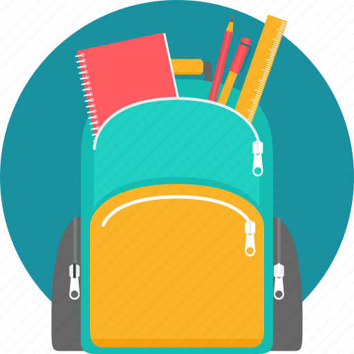 Backpack, bag, school, stationary, education, ruler, student icon - Download on Iconfinder