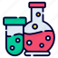 beaker, flask, lab, science, chemistry, research, experiment 
