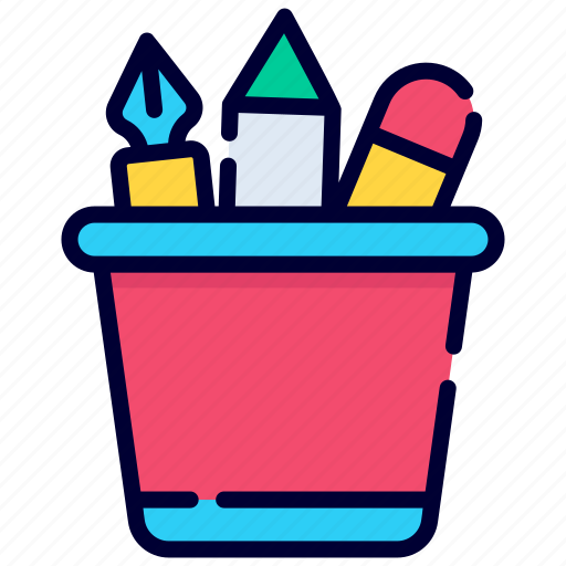 Pencil bucket, stationery, pencil, pen, office, business, finance icon - Download on Iconfinder
