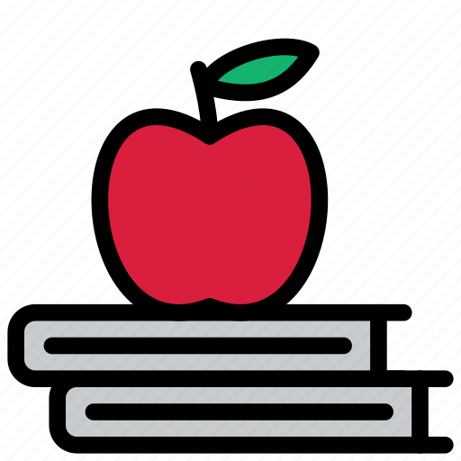Apple, book, education, knowledge, library, school icon - Download on Iconfinder