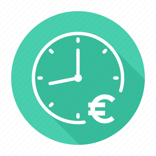 Clock, euro, money, time is money icon - Download on Iconfinder