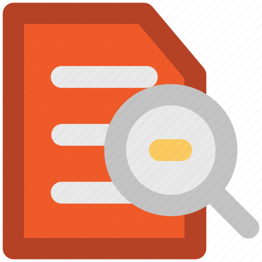 Magnifier, online searching, paper searching, searching document, text, text searching icon - Download on Iconfinder
