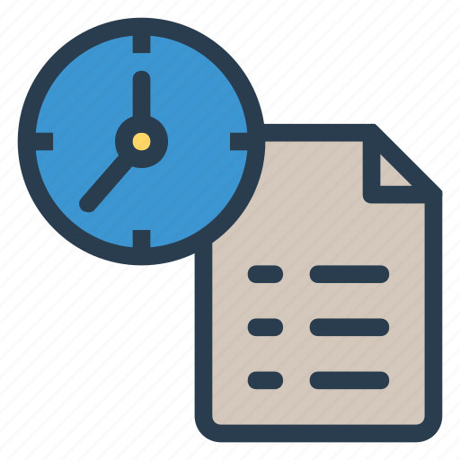 Clock, deadline, document, extension, file, format, paper icon - Download on Iconfinder