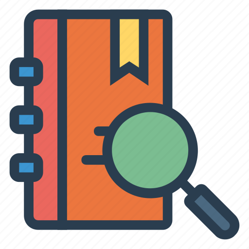 Diary, find, glass, library, magnifier, search, zoom icon - Download on Iconfinder