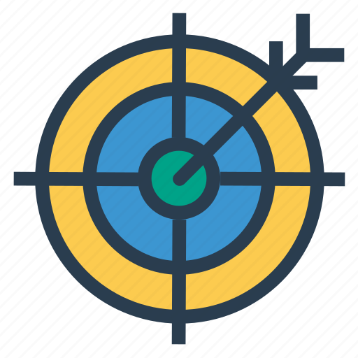 Aim, arrow, bullseye, dart, focus, goal, target icon - Download on Iconfinder