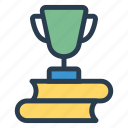 award, book, books, cup, prize, trophy, winner