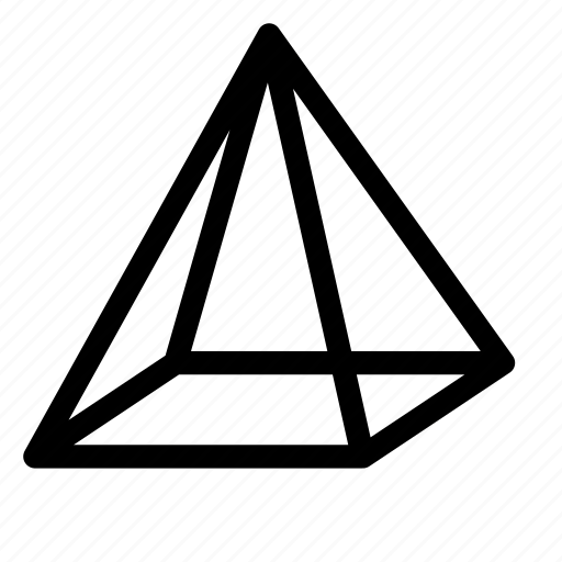 Pyramid, geometry, math, polygon, triangular, rectangular, prism icon - Download on Iconfinder