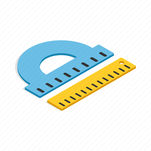 Education, geometry, isometric, plastic, protractor, ruler, tool icon - Download on Iconfinder