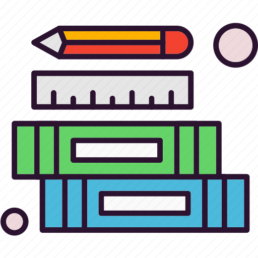 Books, pencil, ruler icon - Download on Iconfinder