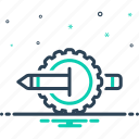 cog, setting, pencil, customize, education, learning, creativity