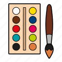 brush, colors, paint, watercolor