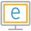 alphabet e displaying, exploring, monitor, screen 
