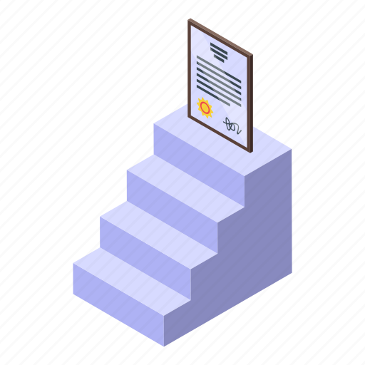 Education, workflow, diploma, isometric icon - Download on Iconfinder