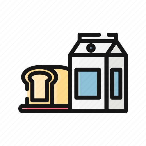 Bread, cafetaria, canteen, eat, food, lunch, milk icon - Download on Iconfinder