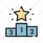 achievement, award, rank, ranking, star 