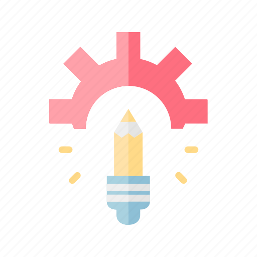 Bulb, creative, gear, idea, innovation, pencil, think icon - Download on Iconfinder