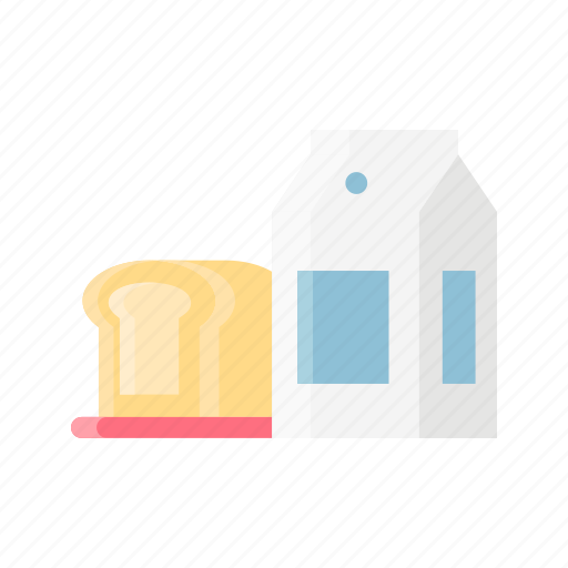 Bread, cafetaria, canteen, eat, food, lunch, milk icon - Download on Iconfinder