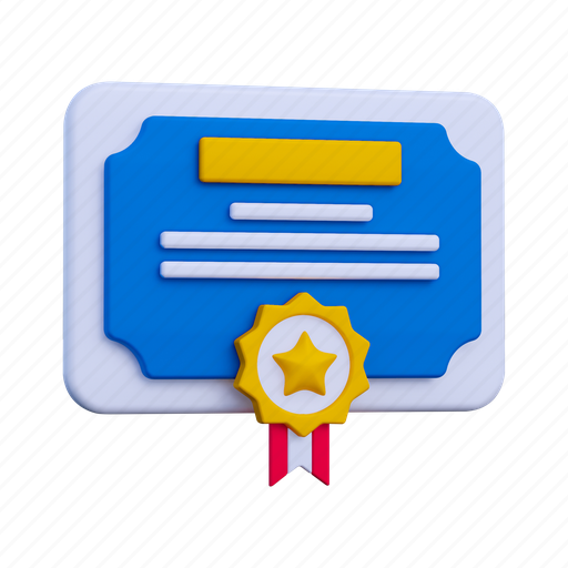 Certificate, charter, document, award, diploma, paper 3D illustration - Download on Iconfinder
