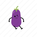 action, character, cute, eggplant, emoticon, toy