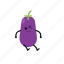 action, character, cute, eggplant, emoticon, toy 