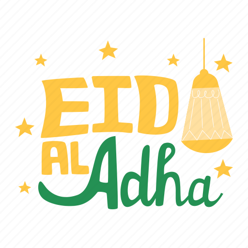 Eid al adha, greeting, happy eid, eid, mubarak, muslim, islam sticker - Download on Iconfinder