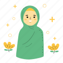 muslimah, woman, pray, eid al adha, eid, mubarak, hajj, islam, cute sticker