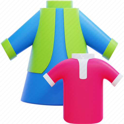 Muslim, clothes, fashion, shirt, clothing, cloth, islamic 3D illustration - Download on Iconfinder