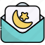 mail, email, message, envelope, crescent, star, moon 