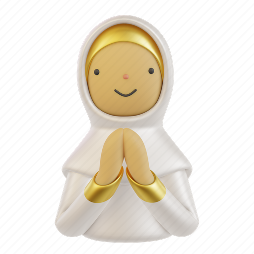Muslim, girl, woman, female, avatar, person, salam 3D illustration - Download on Iconfinder