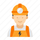 electrician, electric, electrical, man, worker, technician, avatar, engineer, electricity