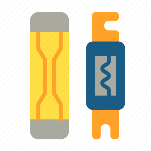 Fuse, plug fuse, preventer, safety, current, fuse component, circuit icon - Download on Iconfinder