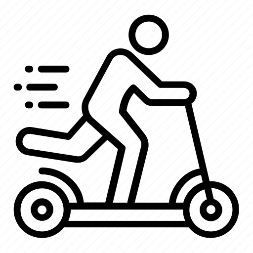 Electric scooter, fast, kick scooter, scooter man, speedy icon - Download on Iconfinder