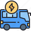 electric, bus, vehicle, school, public, transport 